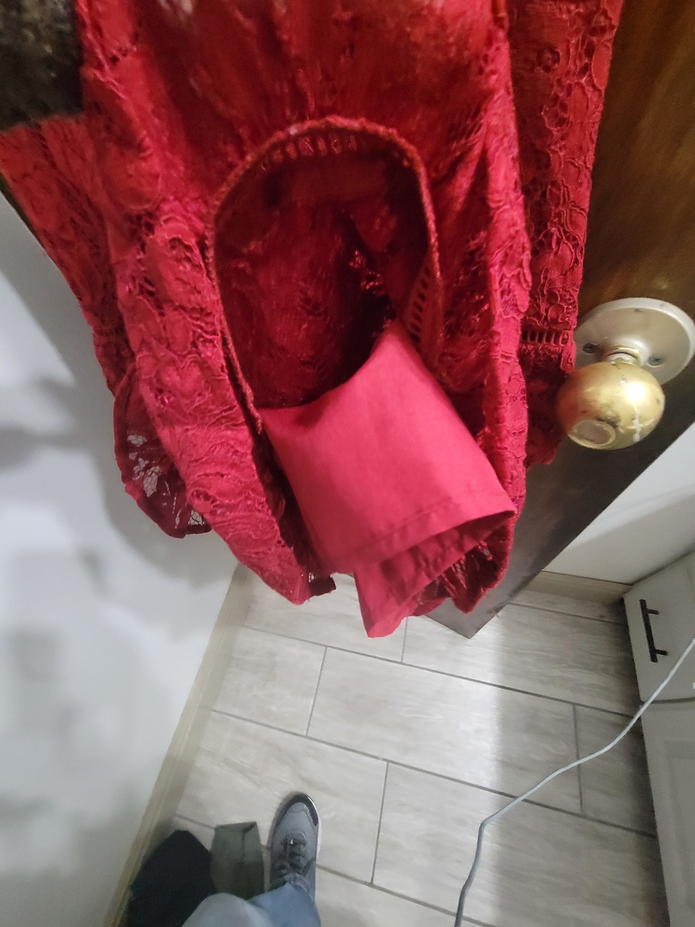 Bb Dakota Rsvp Red Lace Ruffled Mini Dress - Picture 7 of 7